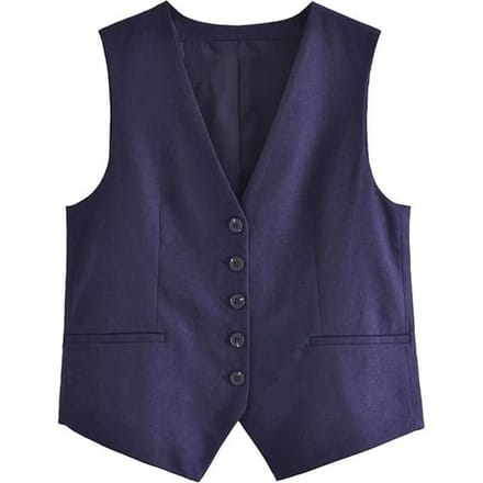 Willshela Damesmode Solid Single Breasted Vest Vintage V-hals Mouwloos Vrouwelijke Chic Lady Tank Tops S black