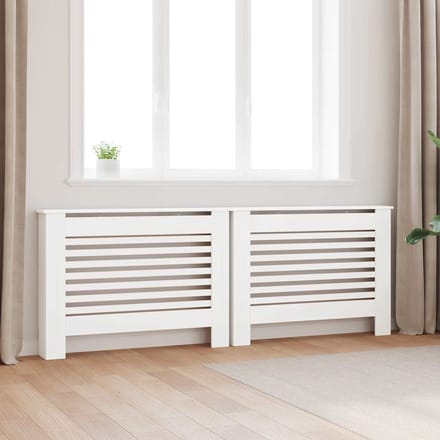 Radiatorbekleding 2 stuks Wit 112 x 19 x 81,5 cm MDF