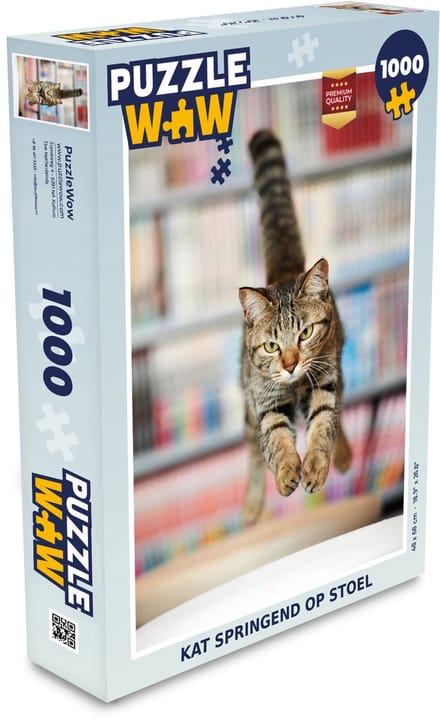 Puzzel Kat - Spring - Stoel - Legpuzzel - Puzzel 1000 stukjes volwassenen