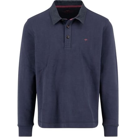 Fynch-Hatton Trui Sweat Rugby Solid Color Navy / male