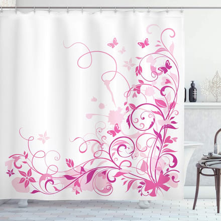 ABAKUHAUS douchegordijn – roze/magenta, 175x200 cm