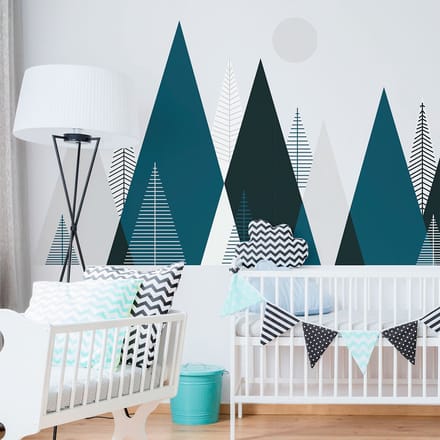 Kinderstickers met Scandinavische bergen van Artika, 70 x 105 cm