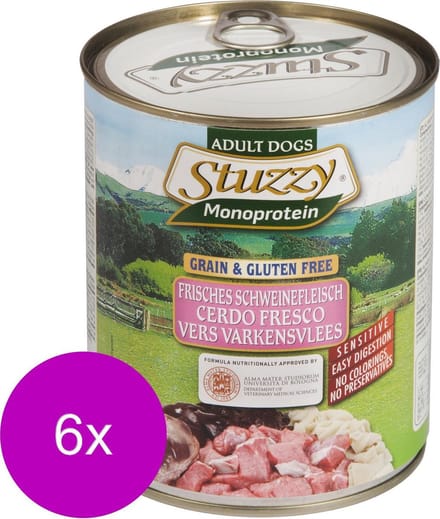 Stuzzy Blik Adult 800 g - Hondenvoer - 6 x Varken