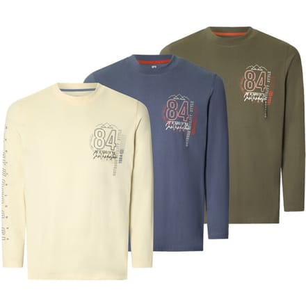 Jan Vanderstorm herren 3-Pack Shirt Met Lange Mouwen - 76/78 - olijf - Plus Size