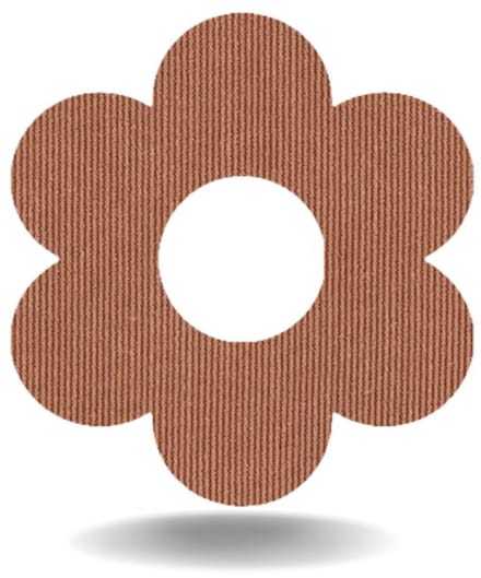 tinsulin - fixtape sensorpleister bloem ringpleister voor Simplera sensor - Dexcom G7 - Freestyle Libre 2 - beige - set van 20 stuks