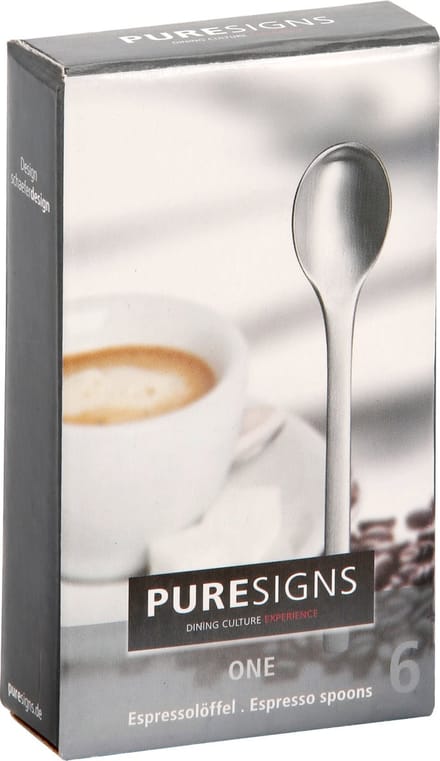 PURESIGNS ONE Extra Espressolepels – 6 stuks – Mat RVS 18/10