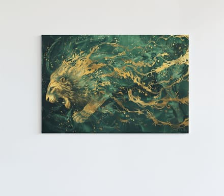 Canvas Schilderij - Dieren - Abstracte Leeuw - 60x40x2 cm