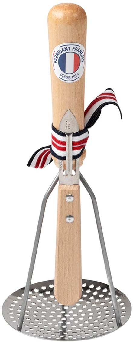 Set Aardappelstamper met Dunschiller - RVS - Naturel Hout