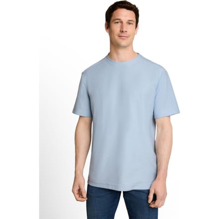 Tom Tailor - T-shirt met ottoman-structuur - Maat L - light blue grey