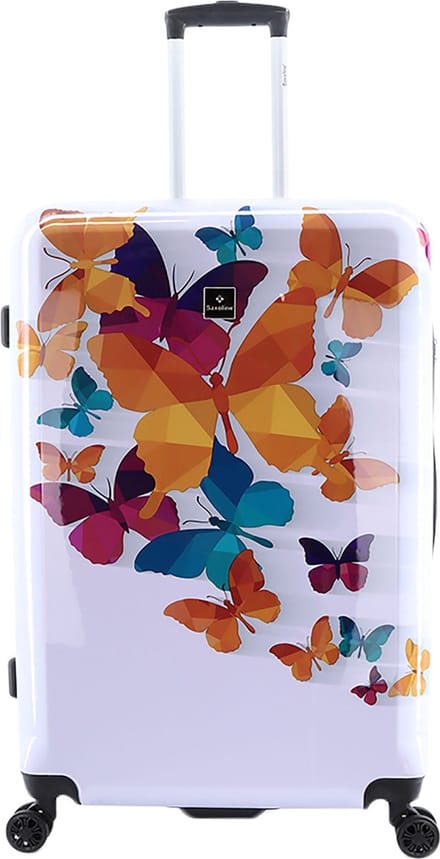 Saxoline Harde Koffer / Trolley / Reiskoffer - 76 cm (Large) - Butterfly Fun Print - Bedrukt / Large
