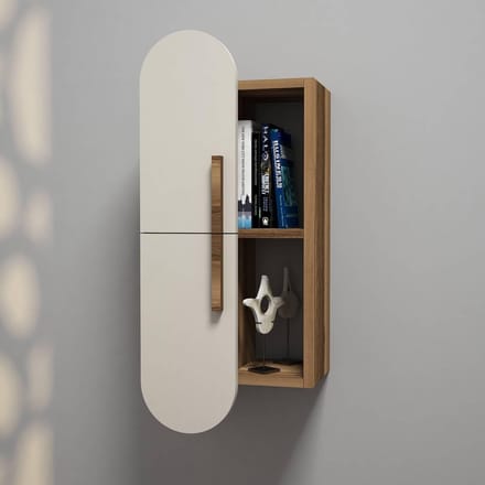 Asir - Wandplank - Okkernoot - 35 x 22 x 60 cm