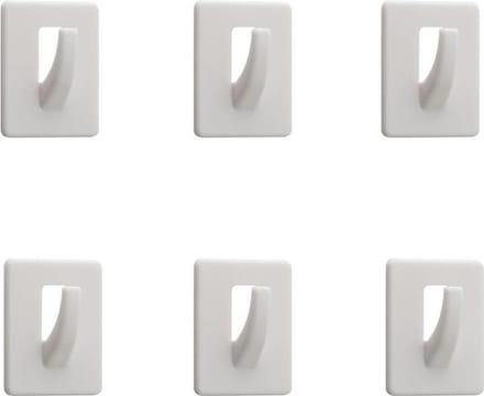 Tiger Handdoekhaak Baseline Rectangle S - 6 stuks - Wit