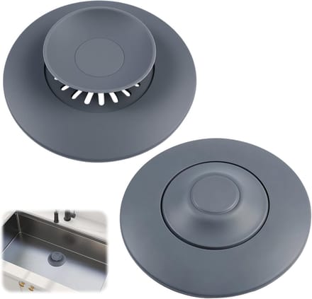 Universele Afvoerstop - Douchegootstop Zeef - Verstopping Voorkomen - Met Zeef - Diameter 11 cm - Grijs