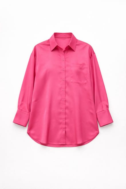 Touché Privé - Relax-fit satijnen blouse - Fuchsia - Dames
