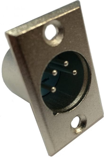 XLR 4-pins inbouwconnector (m) - grijs