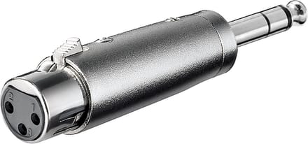 Goobay XLR-adapter, 1x XLR-contrastekker (3-polige) naar 1x 6,35 mm jack-stekker (4-polige, stereo)