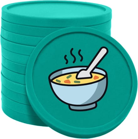 CombiCraft soep munten turquoise Ø29mm enkelzijdig bedrukt - 100 stuks
