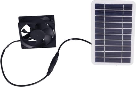 Zonnepaneel Ventilator - Solar Fan Kit - Apparaten Opladen - Dubbele USB Poorten - 21 x 13 x 3 cm