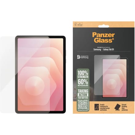 PanzerGlass Screenprotector geschikt voor Samsung Galaxy Tab S11 Glazen | PanzerGlass Ultra-Wide Fit Screenprotector - Case Friendly