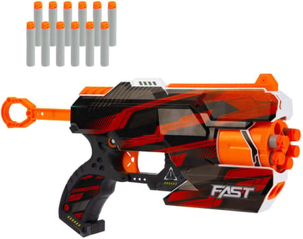 Foam Strikex Afschietpistool Six-Shot Cyclone met 12 Foampijlen