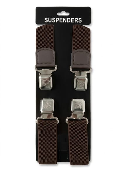 Safekeepers Bretels – 4 Clips – Extra Breed (4 cm) – X model - Inclusief Leren Sleuteletui – Donkerbruin