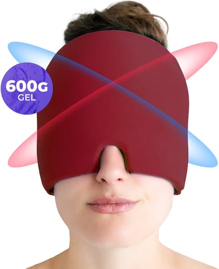 Ryce® Migraine Muts - Masker - Hoofd - Extra Dik 600G - Warmte & Koude Therapie - Hot Cold Pack - Pijn - Rood