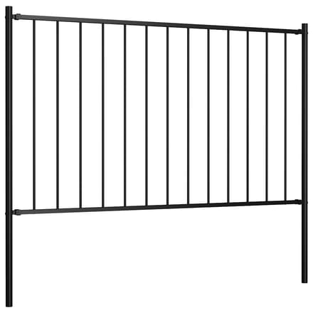 vidaXL - Schuttingpaneel - Woerden - met - stalen - palen - 1,7x1,25 - m - zwart