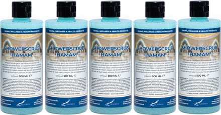 Showerscrub Hamam 500 ml - set van 5 stuks - verfrissende scrubgel - exfoliërende bodyscrub