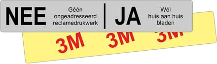Kunststof Nee/JA Brievenbus plaatje -  120x20mm - 1 stuk