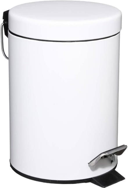 Kleine Witte Metalen Pedaalemmer 3 Liter