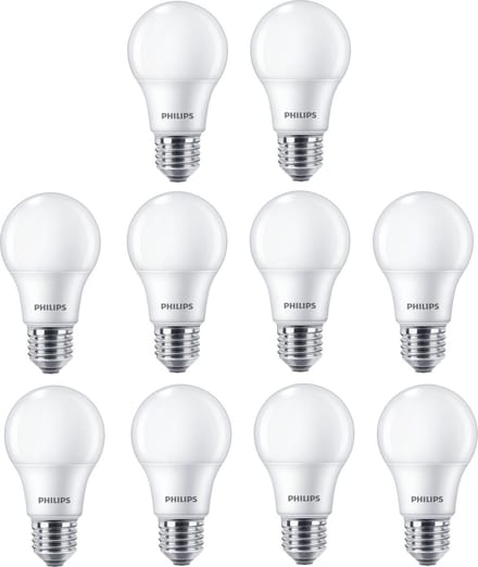 Voordeelpak x10 Philips LED lamp 8W 806lm 6500K Daglicht Mat Niet-Dimbaar A60 | E27
