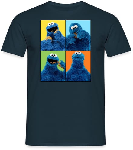 Sesamstraat Koekiemonster Kunst T-Shirt Heren