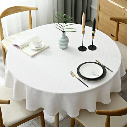 Grote ronde tafelkleed effen kleur katoen en linnen eettafel tafelkleed 120cm
