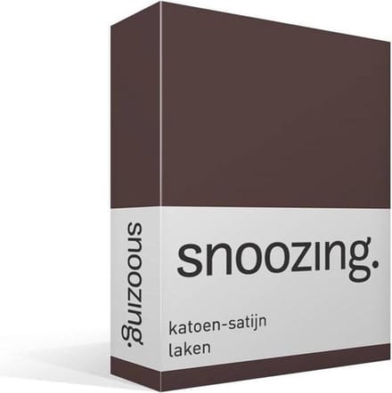 Snoozing - Katoen-satijn - Laken - Eenpersoons - 150x260 cm - Bruin