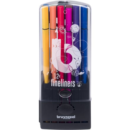 Bruynzeel Teens 12 fineliners met driekantige grip