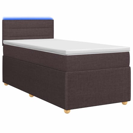 vidaXL - Boxspringbed - met - matras - Donkerbruin - 90 - x - 200 - cm - Stof