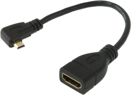 90 Graden Micro HDMI Rechts-richting mannetje naar HDMI vrouwtje kabel Adapter, Lengte: 17cm