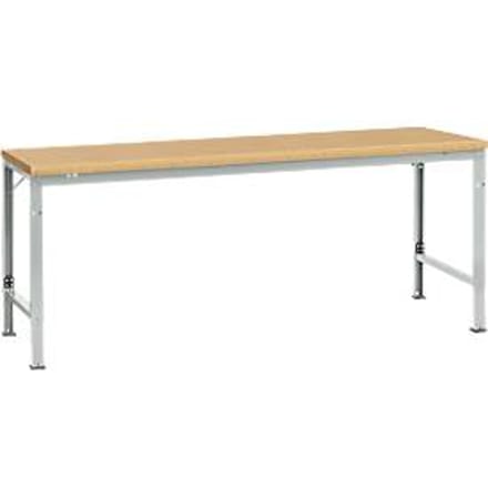 Manuflex AU7125.7035 Werk achtergrond tafel universele speciale met multiplex plaat, bxdxh = 2000 x 1000 x 722-1022 mm Grijs-wit (RAL 7035)