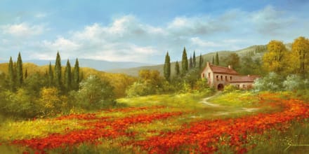 Kunstdruk Heinz Schölnhammer - Tuscan Beauty II 100x50cm