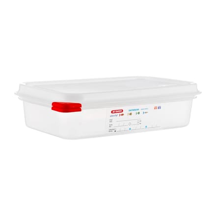 Araven polypropyleen 1/4 gastronorm voedselbewaarcontainers 1,8L (4 stuks)