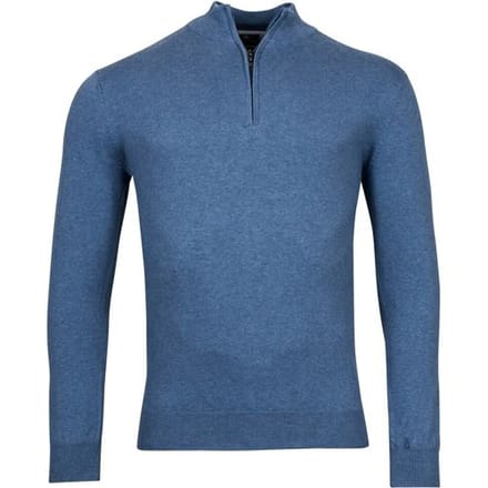 Baileys Trui Half Zip Single Knit Fine Pima Cotton Denim Blue / male