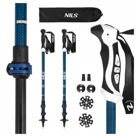 Nils TK8601 Trekkingstokken Blauw - Verstelbaar & Lichtgewicht