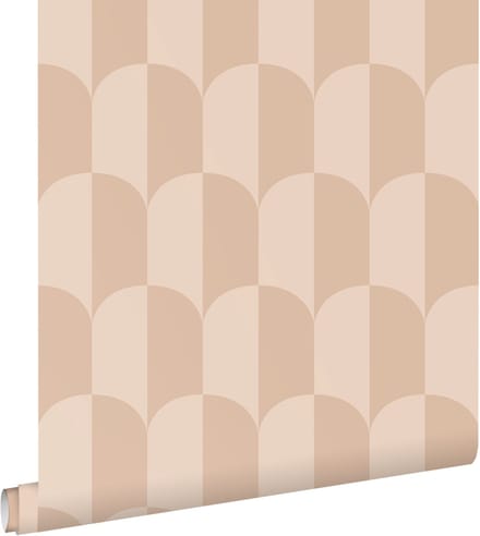 ESTAhome behang art deco bogen poederroze - 50 x 900 cm - 139988