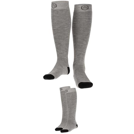 Apollo (Sports) - Skisokken kind - Plain - Unisex - Grijs - 23/26 - 2-Pack