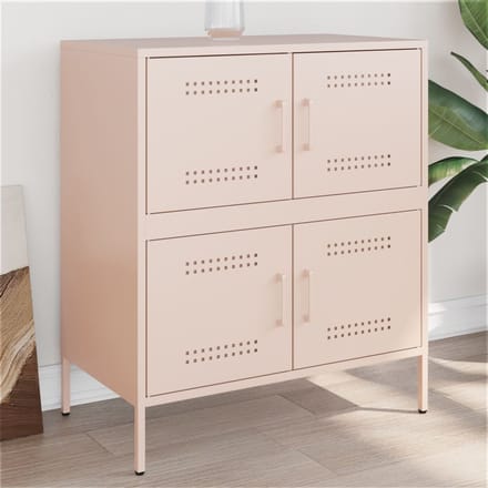 vidaXL - Dressoir - 68x39x79 - cm - staal - roze