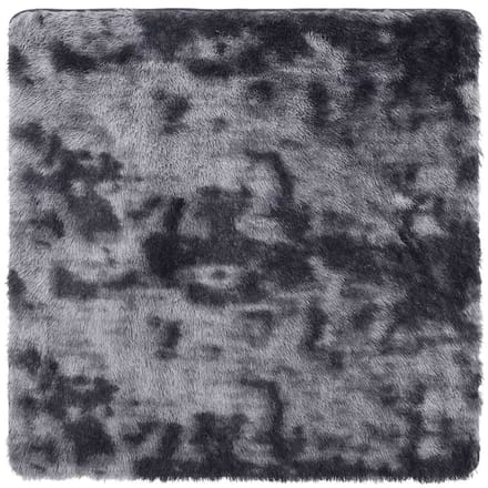 vidaXL - Hoogpolig - vloerkleed - NAVARRA - 120x120 - cm - polyester - donkergrijs