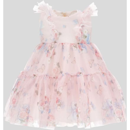 roze bloemen tule jurk