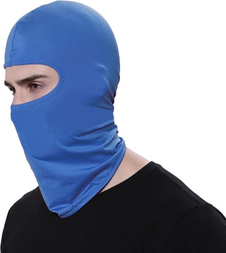 *** 2x Motor Skien Bivakmuts - Balaclava Blauw - 2 stuks - One Size - One hole muts - van Heble® ***