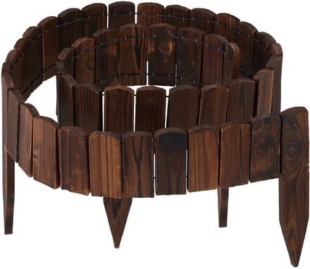 Borderrand - 200x10 cm - flexibel - hout - donkerbruin