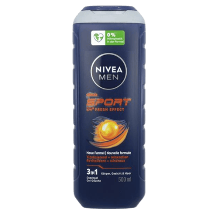 NIVEA Men Shampoo & Shower gel 3in1 For Men Sport 500 ml